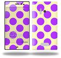 Kearas Polka Dots Purple On Cream - Decal Style Skin (fits Nokia Lumia 928)