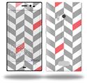 Chevrons Gray And Coral - Decal Style Skin (fits Nokia Lumia 928)