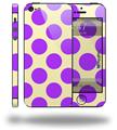 Kearas Polka Dots Purple On Cream - Decal Style Vinyl Skin (fits Apple Original iPhone 5, NOT the iPhone 5C or 5S)
