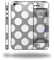 Kearas Polka Dots Whtie On Gray - Decal Style Vinyl Skin (fits Apple Original iPhone 5, NOT the iPhone 5C or 5S)