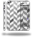 Chevrons Gray And Charcoal - Decal Style Vinyl Skin (fits Apple Original iPhone 5, NOT the iPhone 5C or 5S)