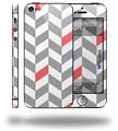Chevrons Gray And Coral - Decal Style Vinyl Skin (fits Apple Original iPhone 5, NOT the iPhone 5C or 5S)