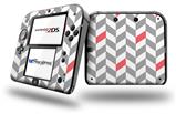 Chevrons Gray And Coral - Decal Style Vinyl Skin fits Nintendo 2DS - 2DS NOT INCLUDED