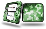 Bokeh Squared Green - Decal Style Vinyl Skin fits Nintendo 2DS - 2DS NOT INCLUDED