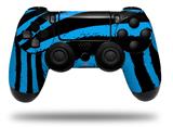 WraptorSkinz Skin compatible with Sony PS4 Dualshock Controller PlayStation 4 Original Slim and Pro Zebra Blue (CONTROLLER NOT INCLUDED)