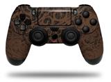 WraptorSkinz Skin compatible with Sony PS4 Dualshock Controller PlayStation 4 Original Slim and Pro Folder Doodles Chocolate Brown (CONTROLLER NOT INCLUDED)
