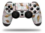 WraptorSkinz Skin compatible with Sony PS4 Dualshock Controller PlayStation 4 Original Slim and Pro Sea Shells 02 White (CONTROLLER NOT INCLUDED)