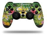 WraptorSkinz Skin compatible with Sony PS4 Dualshock Controller PlayStation 4 Original Slim and Pro Beach Flowers 02 Sage Green (CONTROLLER NOT INCLUDED)