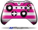 Decal Skin Wrap fits Microsoft XBOX One Wireless Controller Psycho Stripes Hot Pink and White