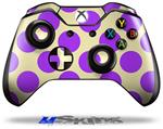 Decal Skin Wrap fits Microsoft XBOX One Wireless Controller Kearas Polka Dots Purple On Cream