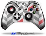Decal Skin Wrap fits Microsoft XBOX One Wireless Controller Chevrons Gray And Coral