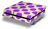 Vinyl Decal Skin Wrap compatible with Sony PlayStation 4 Original Console Kearas Polka Dots Purple On Cream (PS4 NOT INCLUDED)