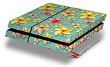 Vinyl Decal Skin Wrap compatible with Sony PlayStation 4 Original Console Beach Flowers Seafoam Green (PS4 NOT INCLUDED)