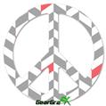 Chevrons Gray And Coral - Peace Sign Car Window Decal 6 x 6 inches