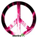 Lightning Pink - Peace Sign Car Window Decal 6 x 6 inches