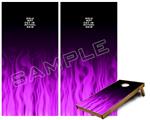 Cornhole Game Board Vinyl Skin Wrap Kit - Fire Flames Purple fits 24x48 game boards (GAMEBOARDS NOT INCLUDED)