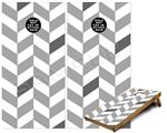 Cornhole Game Board Vinyl Skin Wrap Kit - Chevrons Gray And Charcoal fits 24x48 game boards (GAMEBOARDS NOT INCLUDED)