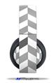 Vinyl Decal Skin Wrap compatible with Original Sony PlayStation 4 Gold Wireless Headphones Chevrons Gray And Charcoal (PS4 HEADPHONES  NOT INCLUDED)