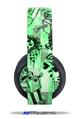 Vinyl Decal Skin Wrap compatible with Original Sony PlayStation 4 Gold Wireless Headphones Scene Kid Sketches Green (PS4 HEADPHONES  NOT INCLUDED)
