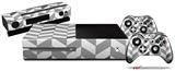 Chevrons Gray And Charcoal - Holiday Bundle Decal Style Skin fits XBOX One Console Original, Kinect and 2 Controllers (XBOX SYSTEM NOT INCLUDED)