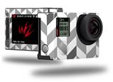 Chevrons Gray And Charcoal - Decal Style Skin fits GoPro Hero 4 Silver Camera (GOPRO SOLD SEPARATELY)