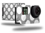 Kearas Polka Dots Whtie On Gray - Decal Style Skin fits GoPro Hero 4 Black Camera (GOPRO SOLD SEPARATELY)