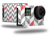 Chevrons Gray And Coral - Decal Style Skin fits GoPro Hero 4 Black Camera (GOPRO SOLD SEPARATELY)