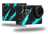 Jagged Camo Neon Teal - Decal Style Skin fits GoPro Hero 4 Black Camera (GOPRO SOLD SEPARATELY)