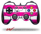 Psycho Stripes Hot Pink and White - Decal Style Skin fits Logitech F310 Gamepad Controller (CONTROLLER SOLD SEPARATELY)
