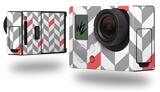 Chevrons Gray And Coral - Decal Style Skin fits GoPro Hero 3+ Camera (GOPRO NOT INCLUDED)