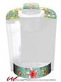 Decal Style Vinyl Skin compatible with Keurig K40 Elite Coffee Makers Beach Flowers Seafoam Green (KEURIG NOT INCLUDED)