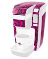 Decal Style Vinyl Skin compatible with Keurig K10 / K15 Mini Plus Coffee Makers Scattered Skulls Hot Pink (KEURIG NOT INCLUDED)