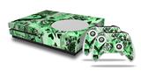 WraptorSkinz Decal Skin Wrap Set works with 2016 and newer XBOX One S Console and 2 Controllers Scene Kid Sketches Green