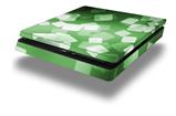 Vinyl Decal Skin Wrap compatible with Sony PlayStation 4 Slim Console Bokeh Squared Green (PS4 NOT INCLUDED)