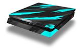 Vinyl Decal Skin Wrap compatible with Sony PlayStation 4 Slim Console Jagged Camo Neon Teal (PS4 NOT INCLUDED)