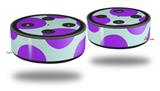 Skin Wrap Decal Set 2 Pack for Amazon Echo Dot 2 - Kearas Polka Dots Purple And Blue (2nd Generation ONLY - Echo NOT INCLUDED)