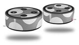 Skin Wrap Decal Set 2 Pack for Amazon Echo Dot 2 - Kearas Polka Dots Whtie On Gray (2nd Generation ONLY - Echo NOT INCLUDED)