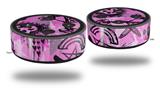 Skin Wrap Decal Set 2 Pack for Amazon Echo Dot 2 - Scene Kid Sketches Pink (2nd Generation ONLY - Echo NOT INCLUDED)
