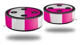 Skin Wrap Decal Set 2 Pack for Amazon Echo Dot 2 - Psycho Stripes Hot Pink and White (2nd Generation ONLY - Echo NOT INCLUDED)