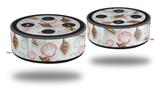 Skin Wrap Decal Set 2 Pack for Amazon Echo Dot 2 - Sea Shells 02 White (2nd Generation ONLY - Echo NOT INCLUDED)