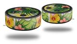 Skin Wrap Decal Set 2 Pack for Amazon Echo Dot 2 - Beach Flowers 02 Sage Green (2nd Generation ONLY - Echo NOT INCLUDED)