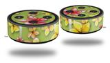 Skin Wrap Decal Set 2 Pack for Amazon Echo Dot 2 - Beach Flowers Sage Green (2nd Generation ONLY - Echo NOT INCLUDED)