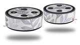 Skin Wrap Decal Set 2 Pack for Amazon Echo Dot 2 - Watercolor Leaves Purple (2nd Generation ONLY - Echo NOT INCLUDED)