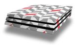 Vinyl Decal Skin Wrap compatible with Sony PlayStation 4 Pro Console Chevrons Gray And Coral (PS4 NOT INCLUDED)