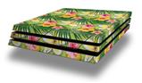 Vinyl Decal Skin Wrap compatible with Sony PlayStation 4 Pro Console Beach Flowers 02 Sage Green (PS4 NOT INCLUDED)