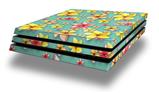 Vinyl Decal Skin Wrap compatible with Sony PlayStation 4 Pro Console Beach Flowers Seafoam Green (PS4 NOT INCLUDED)