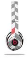WraptorSkinz Skin Decal Wrap compatible with Beats Solo 2 and Solo 3 Wireless Headphones Chevrons Gray And Coral (HEADPHONES NOT INCLUDED)