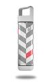 Skin Decal Wrap for Clean Bottle Square Titan Plastic 25oz Chevrons Gray And Coral (BOTTLE NOT INCLUDED)
