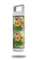Skin Decal Wrap for Clean Bottle Square Titan Plastic 25oz Beach Flowers 02 Sage Green (BOTTLE NOT INCLUDED)