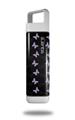 Skin Decal Wrap for Clean Bottle Square Titan Plastic 25oz Pastel Butterflies Purple on Black (BOTTLE NOT INCLUDED)